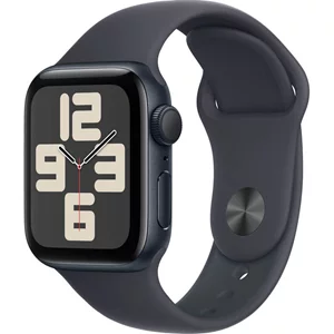 Image Ceas inteligent Apple Watch SE (2024) GPS 40mm MXE93 Midnight Aluminium Case, Midnight Sport Band M/