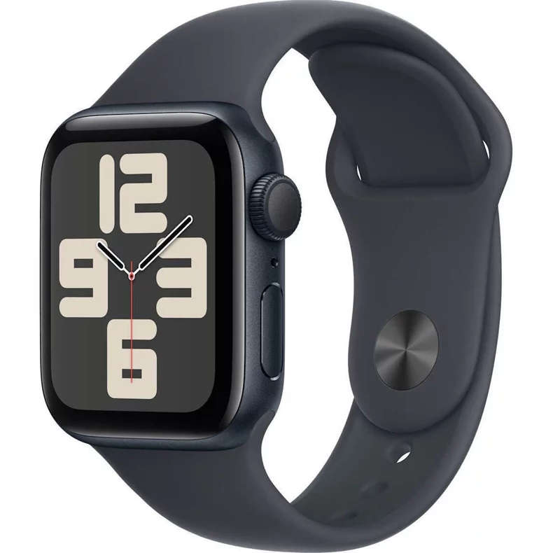Image Ceas inteligent Apple Watch SE (2024) GPS 40mm MXE73 Midnight Aluminium Case, Midnight Sport Band S/