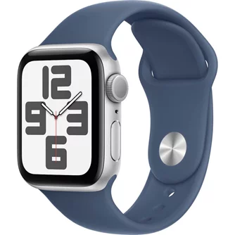 Умные часы Apple Watch SE (2024) GPS + LTE 40mm MXGF3 Silver Aluminium Case Denim Sport Band S/M