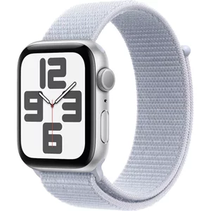 Image Ceas inteligent Apple Watch SE (2024) GPS 44mm MXET3 Silver Aluminium Blue Cloud Sport Loop