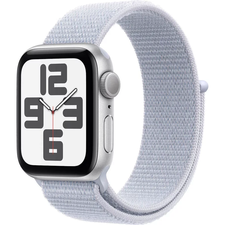 Image Ceas inteligent Apple Watch SE (2024) GPS+LTE 40mm MXGE3 Silver Aluminium Case Blue Cloud Sport Loop