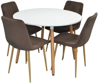 Комплект для кухни Evelin DT 402-1 + 4 стула XR-154WO Dark Beige 12