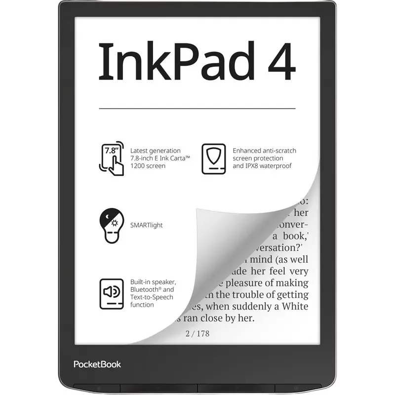 E book PocketBook 743 InkPad 4 Metallic Grey
