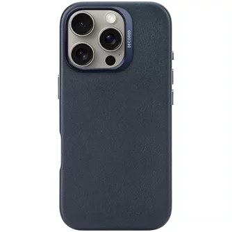 Чехол DECODED iPhone 16 Pro Leather Navy