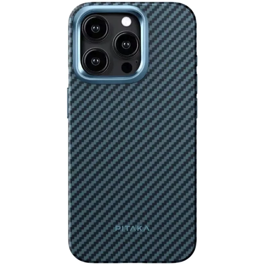 Image Чехол Pitaka MagEZ Pro 4 Apple iPhone 15 Pro Black/Blue Тwill