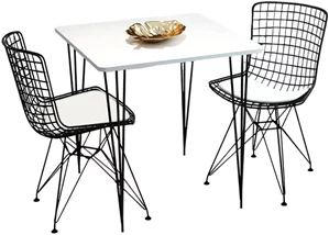 Image Set de bucatarie Prestige Metal Chair Star Leg 70x75cm 1+2 White/Black