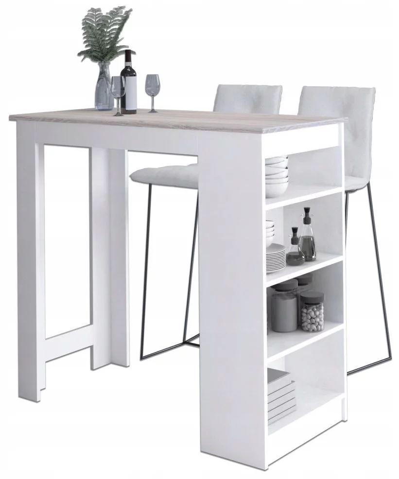 Image Masa de bar Akord 115х50х103 White/Sonoma Oak