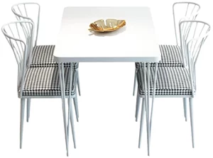 Image Set de bucatarie Prestige Metal Chair 70x110cm 1+4 White/Black