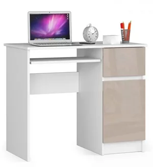 Image Стол компьютерный Akord Piksel Right White/Cappuccino Gloss