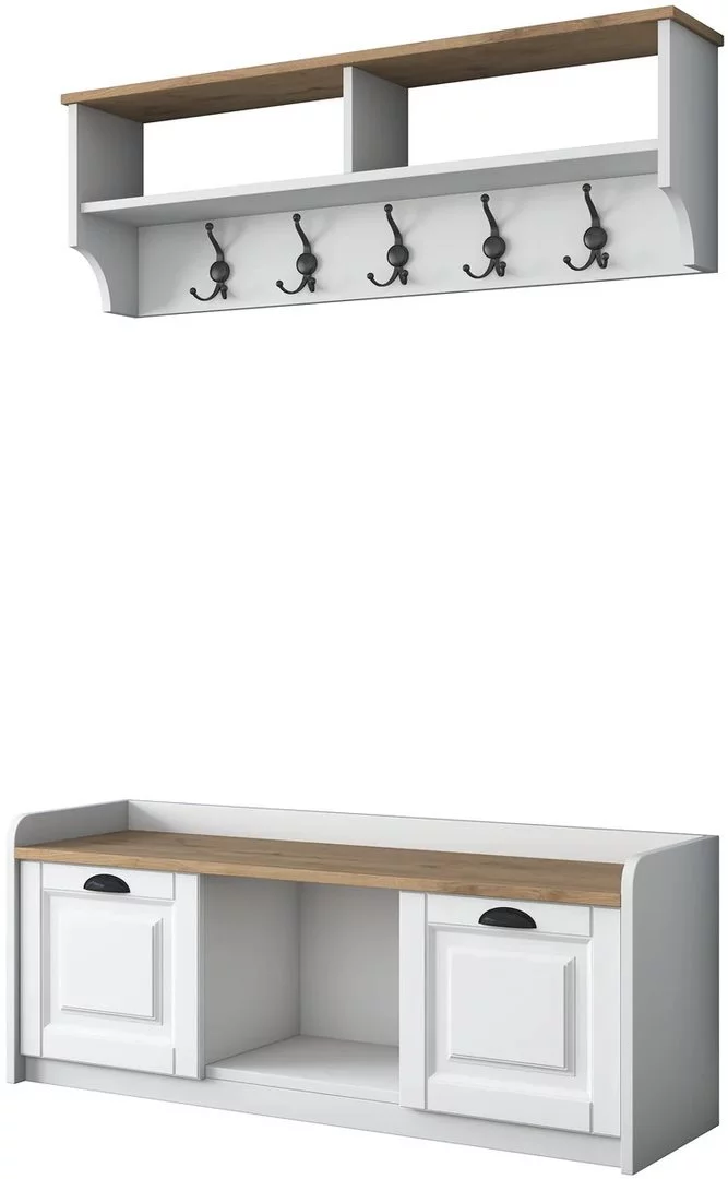 Image Прихожая Mirage Meble P2/M1 White/Walnut