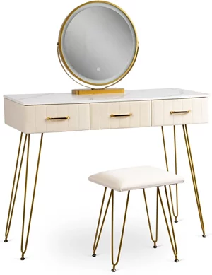 Image Туалетный столик Mebel Elite Sandy Cream/Golden