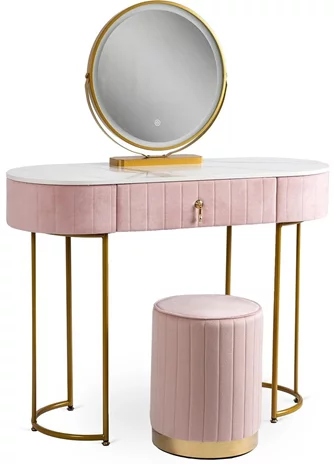 Туалетный столик Mebel Elite Ashley Pink/Golden