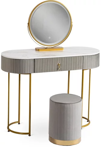 Туалетный столик Mebel Elite Sarah Grey/Golden