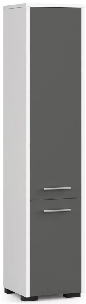 Image Шкаф пенал Akord Fin 30 2D White/Graphite Gray