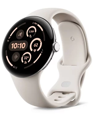 Image Умные часы Google Pixel Watch 3 45mm Wi-Fi Polished Silver Aluminum Case Porcelain Band