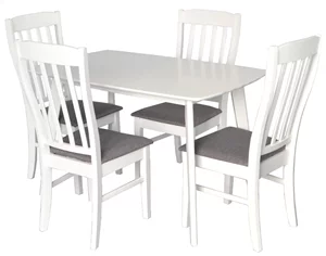 Image Set de bucatarie Evelin Cooper White + 4 scaune Wenyl White/NV-10WP Grey