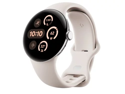 Image Ceas inteligent Google Pixel Watch 3 41mm LTE Polished Silver Aluminum Case Porcelain Band