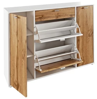 Tumba pentru incaltaminte Mobhaus Anabela White/Wotan Oak