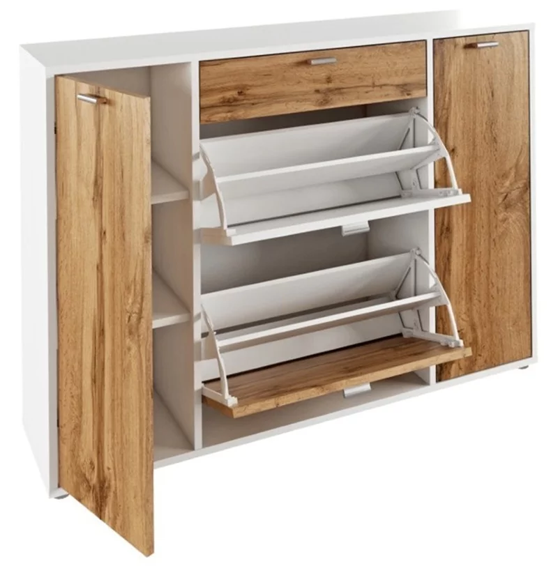 Image Tumba pentru incaltaminte Mobhaus Anabela White/Wotan Oak