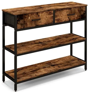 Image Masă consolă Costway JV10599CF Rustic Brown/Black