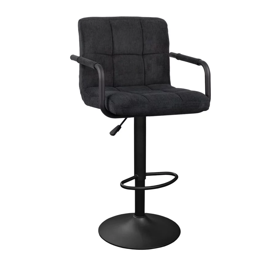 Image Scaun de Bar SB-042 Velvet Black Nr.03+Black Legs
