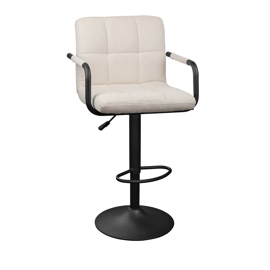 Image Scaun de Bar SB-042 Velvet Beige Nr.04+Black leg