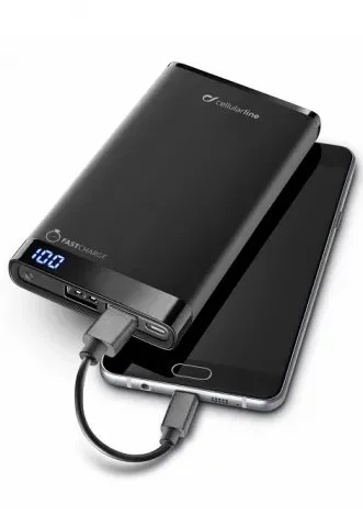 Image Внешний аккумулятор Cellularline 8000mAh USB C, slim, Black