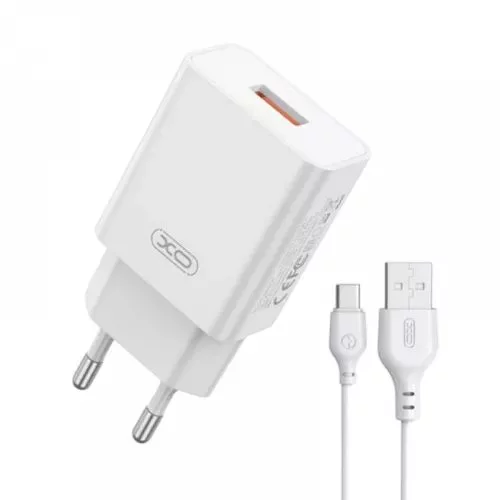 Зарядка XO + Lightning Cable, 2USB, Q.C3.0+PD 20W, L137