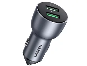 Зарядное устройство UGREEN Car  2 USB-A Aluminum 3A 36W