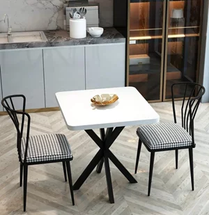 Image Set de masa si scaune Prestige Star Leg 70x75cm 1+2 Alb/Negru