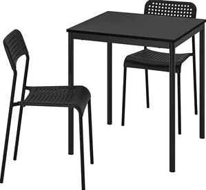 Image Набор стол и стулья IKEA Sandsberg/Adde 67x67см 1+2 Черный