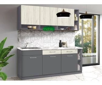Image Bucatarie Modern Monro 2.0m (Slate Gray/Craft Oak White)