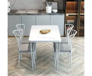 Image Set de sufragerie Prestige Piramide Legs 70x110cm 1+4 (White/Black)