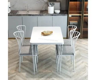 Image Обеденный набор Prestige Piramide Legs 70x110cm 1+4 (White/Black)