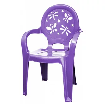 Scaun plastic copii  Violeta - fluture (violet)
