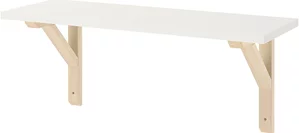 Image Полка Ikea Bergshult/Sandshult 59x20 (Белый/Осина)