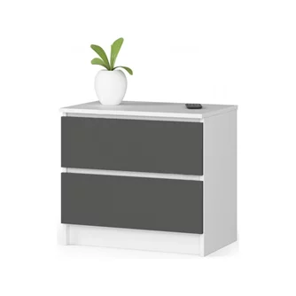 Тумба прикроватная Akord CL2 2SZ (White/Graphite Gray)