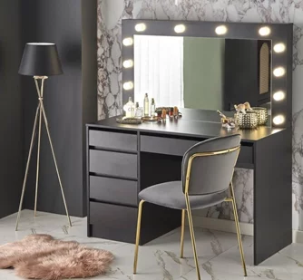 Masa de toaleta cu iluminare Halmar Hollywood XL (Black)