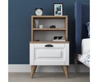 Noptiera Mirage Meble BD105 S (Walnut/White)