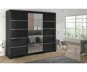 Image Шкаф-купе Space Meble Derby VI 200x215x58 (Black Matte)