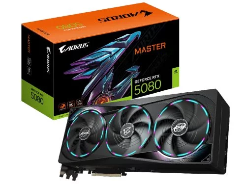 Image Placă video Gigabyte RTX5080 16GB GDDR7 Aorus MAster (GV-N5080AORUS M-16GD)