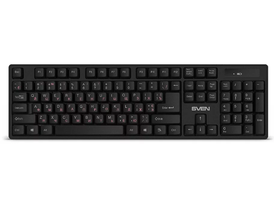 Image Tastatură SVEN KB-C2100W Black, Rus/Ukr/Eng