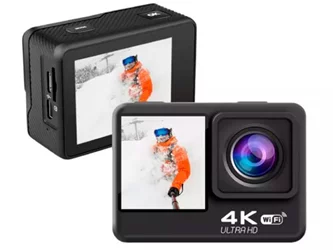 Экшн камера Ausek AUSEK WiFi action camera with dual color screen, 16MP, 4k/30fps, 900mAh, Black AT