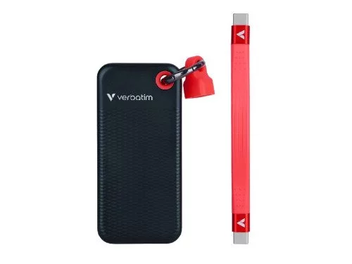 Image SSD extern M.2 SSD 2.0TB  Verbatim Pocket USB 3.2 Gen 2, Black/Red