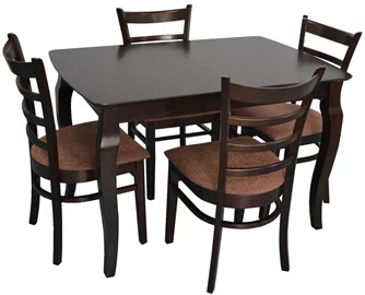 Set de bucătărie Evelin HV-29V Chocolate + 4 scaune COCO Chocolate, F-789 Brown