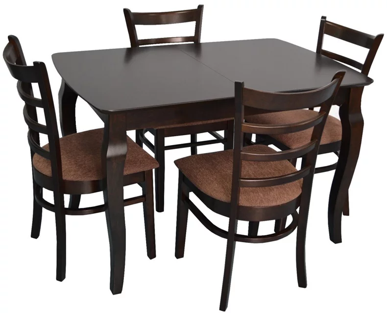 Image Set de bucătărie Evelin HV-29V Chocolate + 4 scaune COCO Chocolate, F-789 Brown