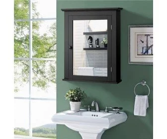 Image Dulap cu oglinda Costway HW59321BK (Black)