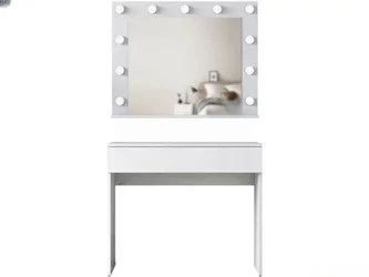 Туалетный столик Mirage Meble BJ120 зеркало/лампочки (White)