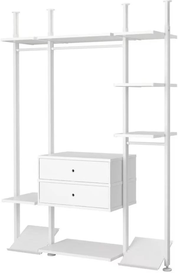 Стеллаж IKEA Elvarli 3 секции/2 ящика Белый