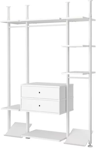 Стеллаж IKEA Elvarli 3 секции/2 ящика  Белый